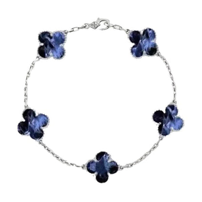 [Regalia jewelry]CLOVER 5 MOTIF PIETERSITE SILVER BRACELET