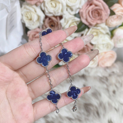 [Regalia jewelry]CLOVER 5 MOTIF PIETERSITE SILVER BRACELET