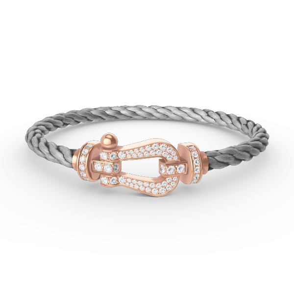 [Joyas Regalia] PULSERA FORCE DE HERRADURA GRANDE CON DIAMANTES EN ORO ROSA