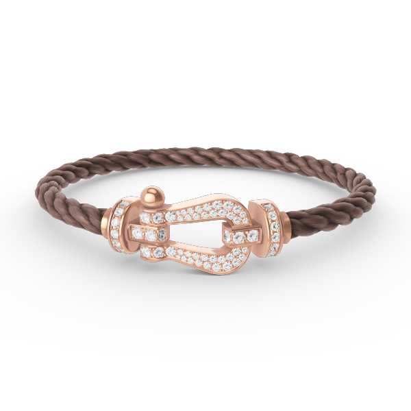 [Joyas Regalia] PULSERA FORCE DE HERRADURA GRANDE CON DIAMANTES EN ORO ROSA