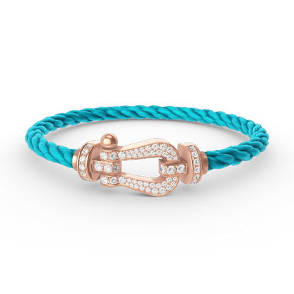 [Joyas Regalia] PULSERA FORCE DE HERRADURA GRANDE CON DIAMANTES EN ORO ROSA