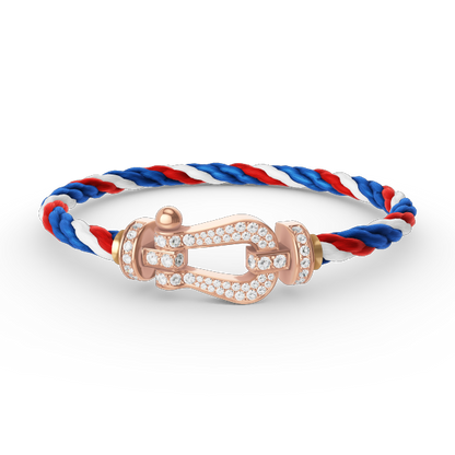 [Joyas Regalia] PULSERA FORCE DE HERRADURA GRANDE CON DIAMANTES EN ORO ROSA