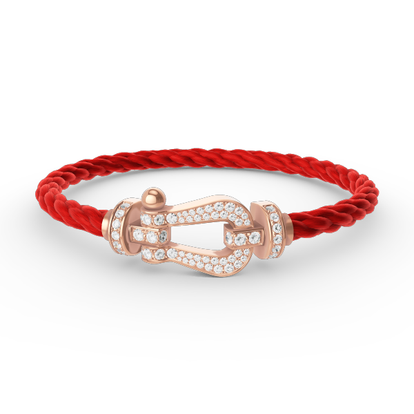 [Joyas Regalia] PULSERA FORCE DE HERRADURA GRANDE CON DIAMANTES EN ORO ROSA