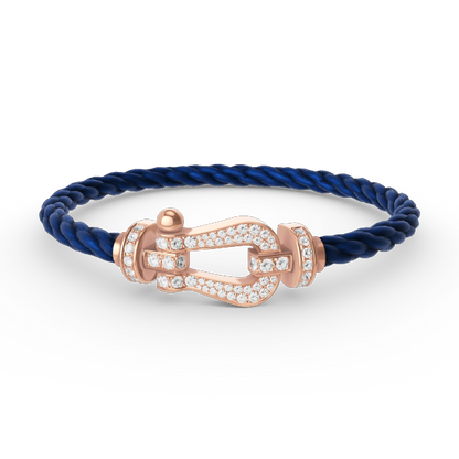 [Joyas Regalia] PULSERA FORCE DE HERRADURA GRANDE CON DIAMANTES EN ORO ROSA
