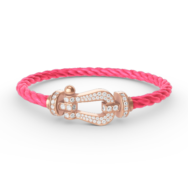 [Joyas Regalia] PULSERA FORCE DE HERRADURA GRANDE CON DIAMANTES EN ORO ROSA