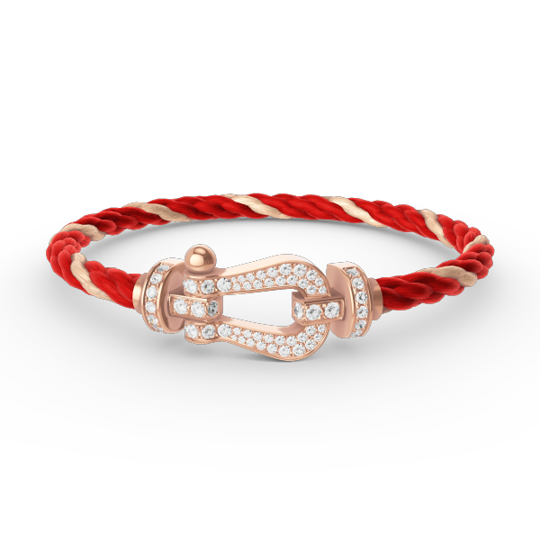 [Joyas Regalia] PULSERA FORCE DE HERRADURA GRANDE CON DIAMANTES EN ORO ROSA