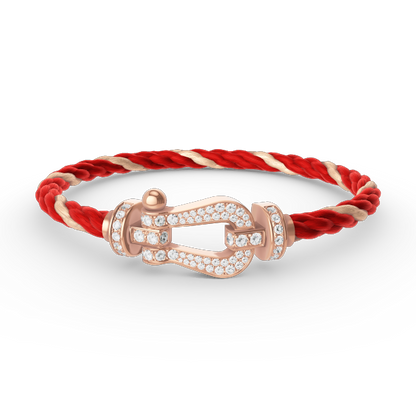 [Joyas Regalia] PULSERA FORCE DE HERRADURA GRANDE CON DIAMANTES EN ORO ROSA