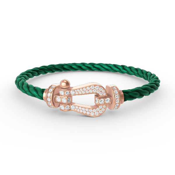 [Joyas Regalia] PULSERA FORCE DE HERRADURA GRANDE CON DIAMANTES EN ORO ROSA