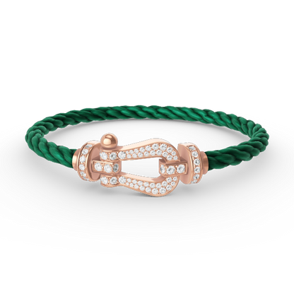 [Joyas Regalia] PULSERA FORCE DE HERRADURA GRANDE CON DIAMANTES EN ORO ROSA