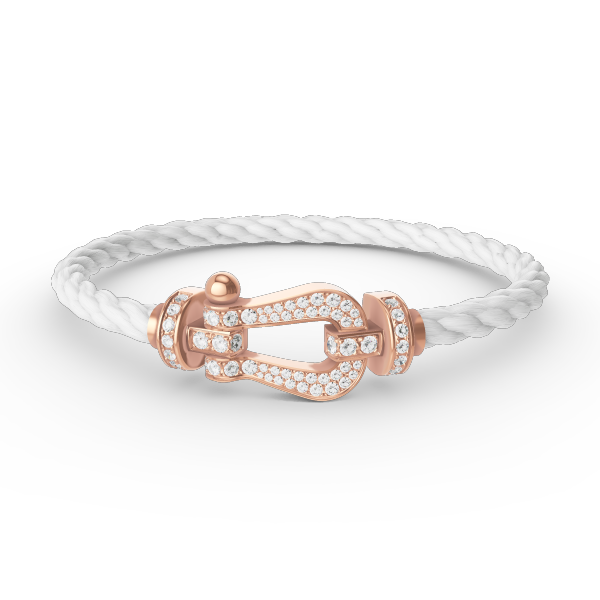 [Joyas Regalia] PULSERA FORCE DE HERRADURA GRANDE CON DIAMANTES EN ORO ROSA