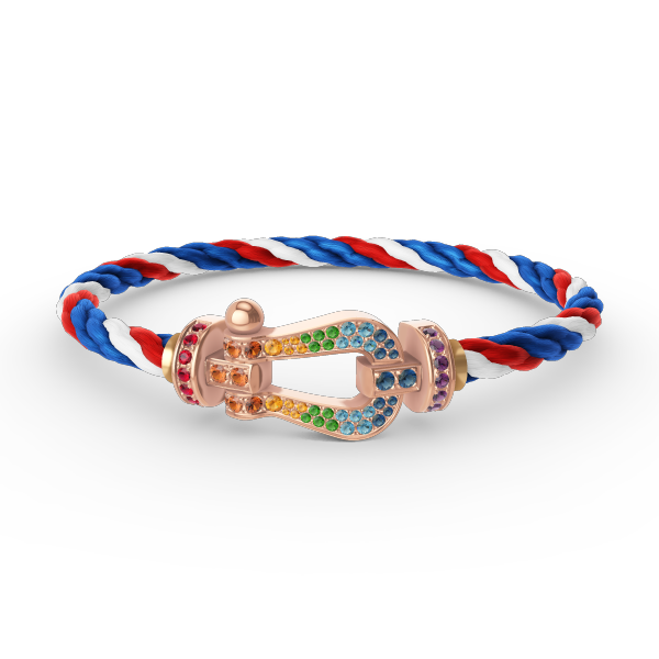 [Joyas Regalia]Pulsera grande Force con diamantes de color herradura en oro rosa