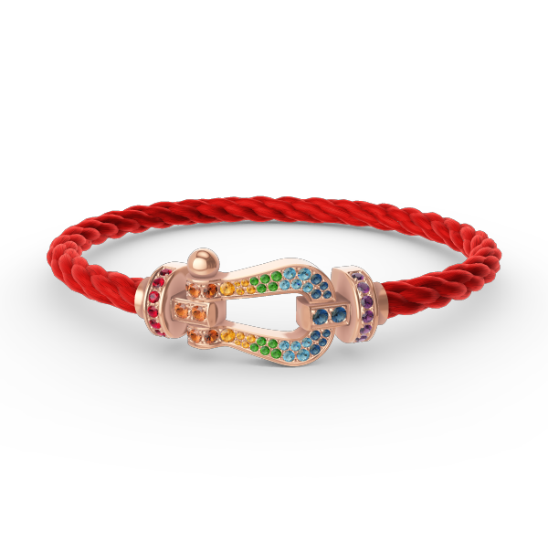 [Joyas Regalia]Pulsera grande Force con diamantes de color herradura en oro rosa