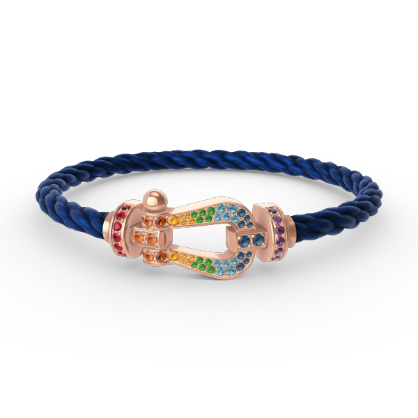 [Joyas Regalia]Pulsera grande Force con diamantes de color herradura en oro rosa