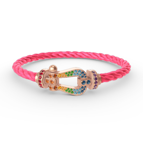 [Joyas Regalia]Pulsera grande Force con diamantes de color herradura en oro rosa