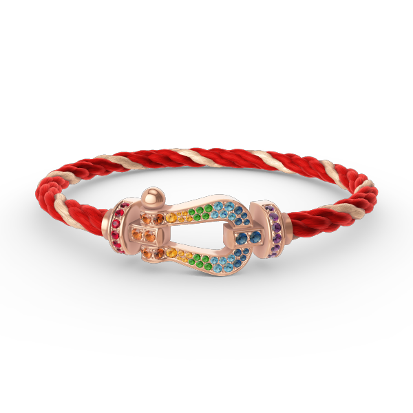 [Joyas Regalia]Pulsera grande Force con diamantes de color herradura en oro rosa