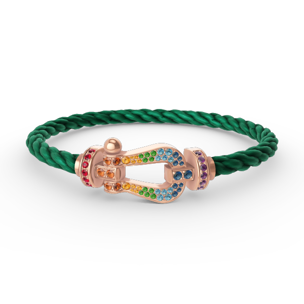 [Joyas Regalia]Pulsera grande Force con diamantes de color herradura en oro rosa