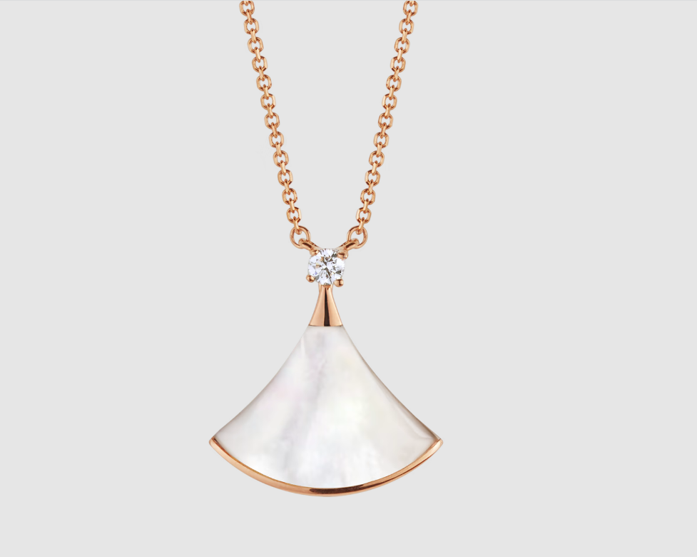 [Joyas Regalia] COLLAR DREAM BLANCO MOP ORO ROSA 1 DIAMANTE