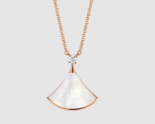 [Joyas Regalia] COLLAR DREAM BLANCO MOP ORO ROSA 1 DIAMANTE