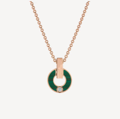[Joyas Regalia]COLLAR GARI ORO ROSA MALAQUITA