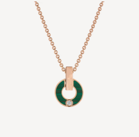 [Joyas Regalia]COLLAR GARI ORO ROSA MALAQUITA