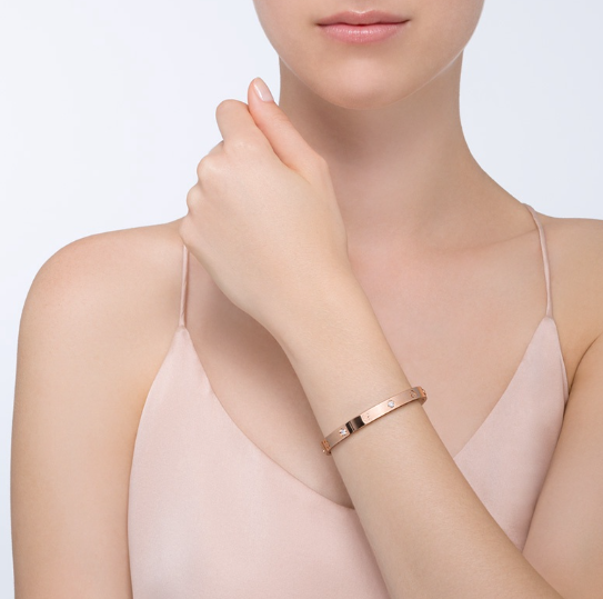 [Joyas Regalia] PULSERA LOVE 6.1MM 4 DIAMANTES 