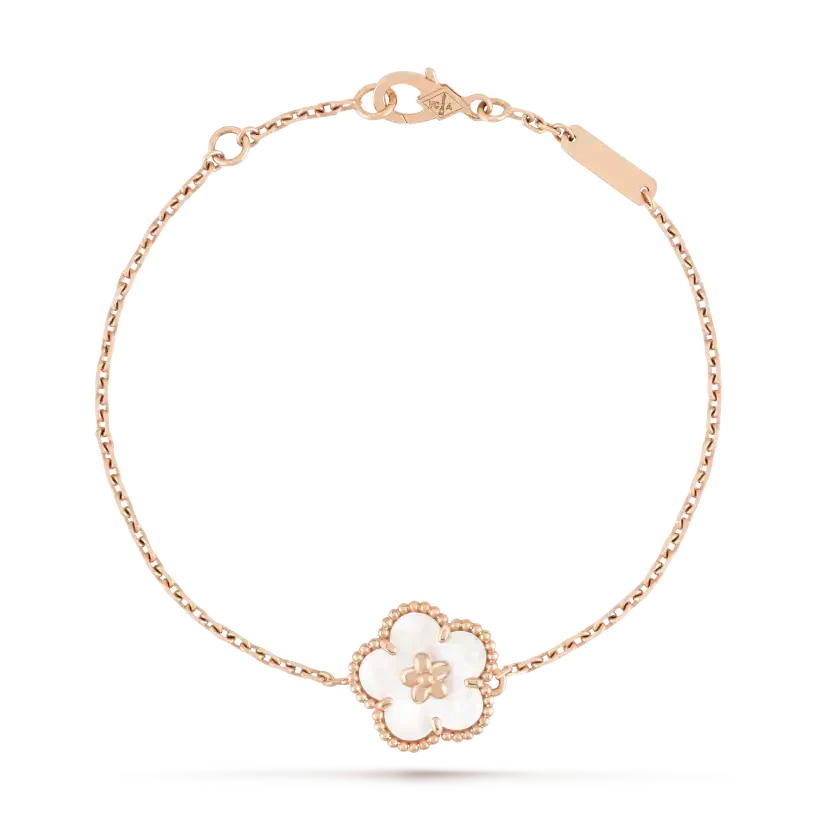 [Joyas Regalia] PULSERA DE FLOR DE CIRUELO DE TRAPEADOR BLANCO DE LA SUERTE