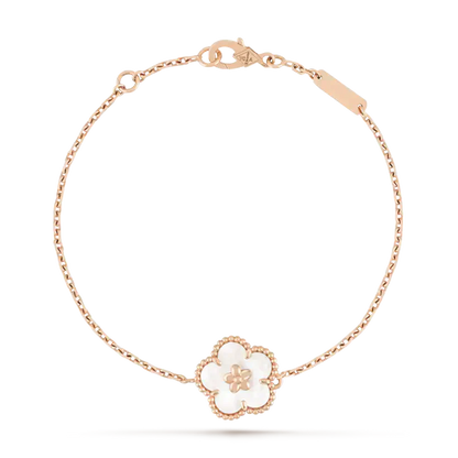 [Joyas Regalia] PULSERA DE FLOR DE CIRUELO DE TRAPEADOR BLANCO DE LA SUERTE