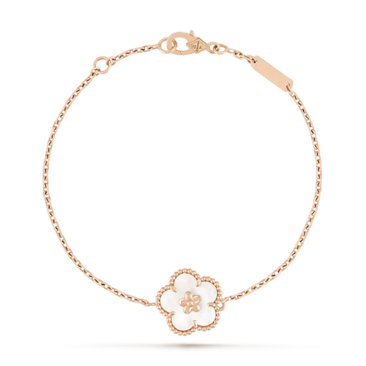 [Joyas Regalia] PULSERA DE FLOR DE CIRUELO DE TRAPEADOR BLANCO DE LA SUERTE