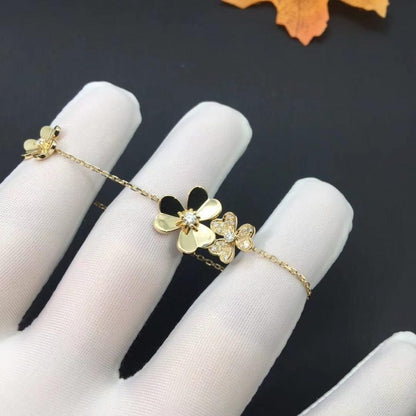 [Joyas Regalia]PULSERA FRIVOLE DE ORO CON 5 FLORES