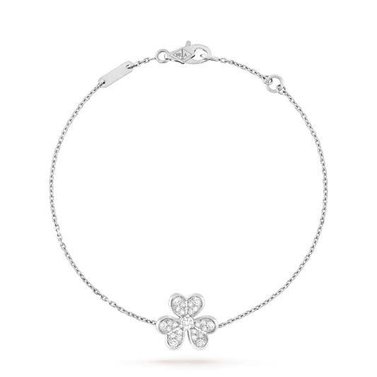 [Joyas Regalia]PULSERA FRIVOLE DE PLATA CON FLOR Y DIAMANTES 