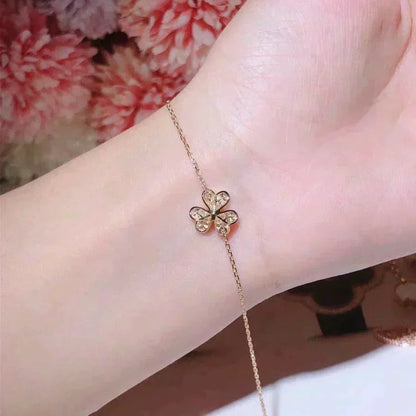 [Joyas Regalia]PULSERA FRIVOLE DE FLOR DE ORO CON DIAMANTES