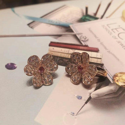 [Regalia jewelry]FRIVOLE PINK GOLD FLOWER DIAMOND EARRINGS