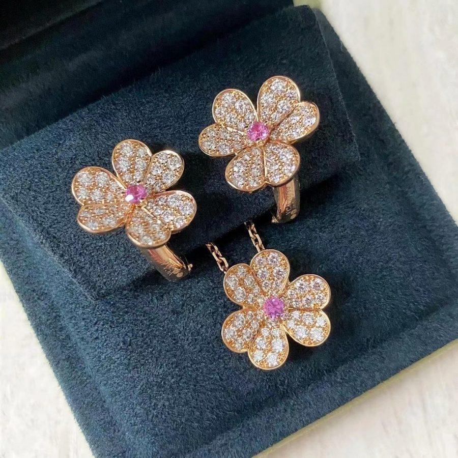 [Regalia jewelry]FRIVOLE ROSE GOLD FLOWER DIAMOND NECKLACE