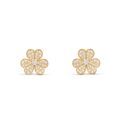 [Regalia jewelry]FRIVOLE GOLD FLOWER DIAMOND EARRINGS