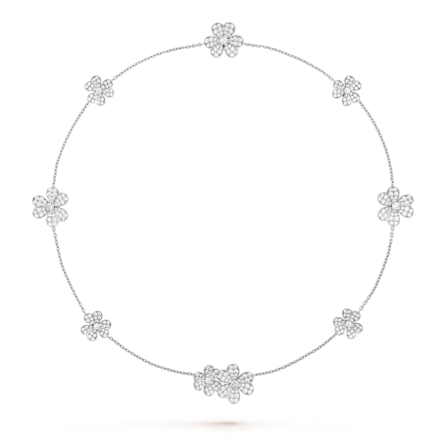 [Joyas Regalia] COLLAR FRIVOLE DE PLATA CON 9 FLORES