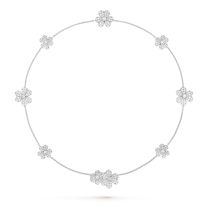 [Joyas Regalia] COLLAR FRIVOLE DE PLATA CON 9 FLORES