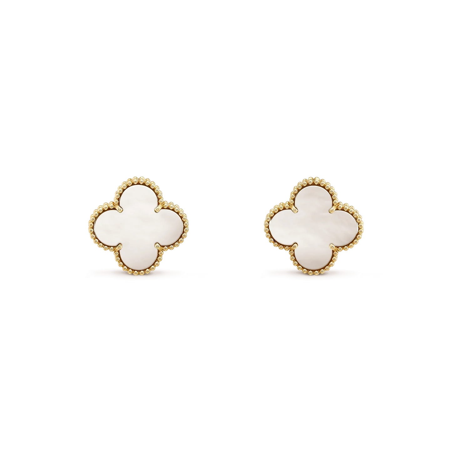 [Regalia jewelry]CLOVER MEDIUM 1 MOTIFS  WHITE MOP STUD EARRINGS