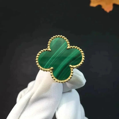[Bijoux Regalia] BAGUE TRÈFLE MALACHITE