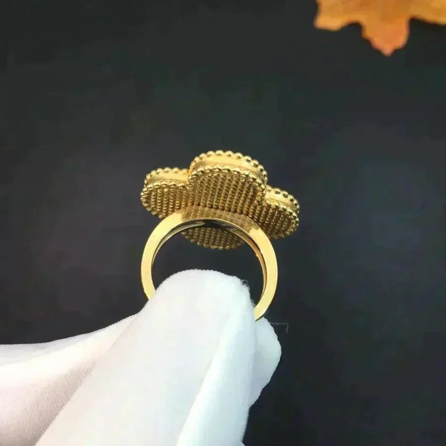 [Bijoux Regalia] BAGUE TRÈFLE MALACHITE