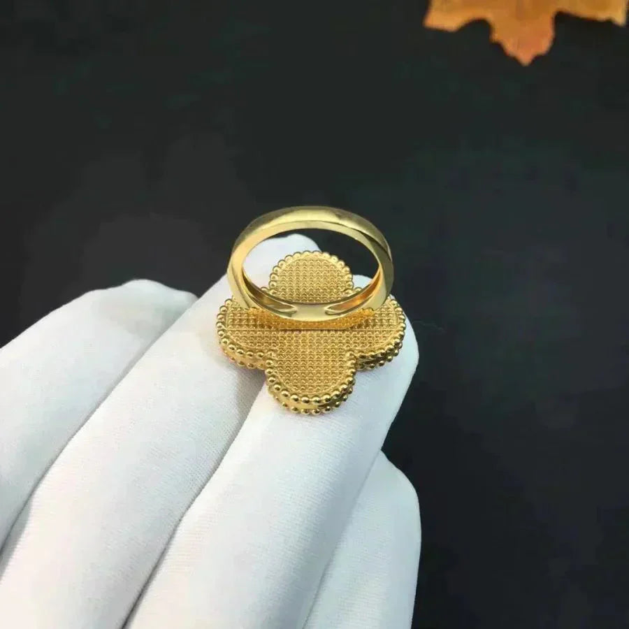 [Bijoux Regalia] BAGUE TRÈFLE MALACHITE