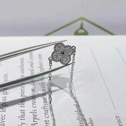 [Joyas Regalia]Pulsera de plata con una sola flor de trébol