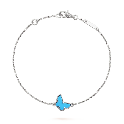[Joyas Regalia]PULSERA MARIPOSA TURQUESA PLATA