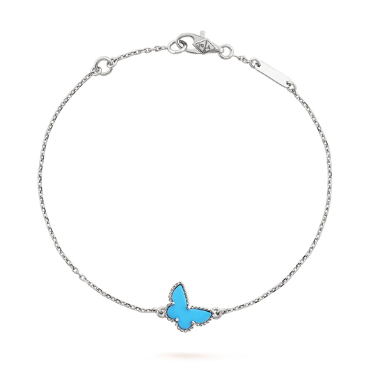 [Joyas Regalia]PULSERA MARIPOSA TURQUESA PLATA