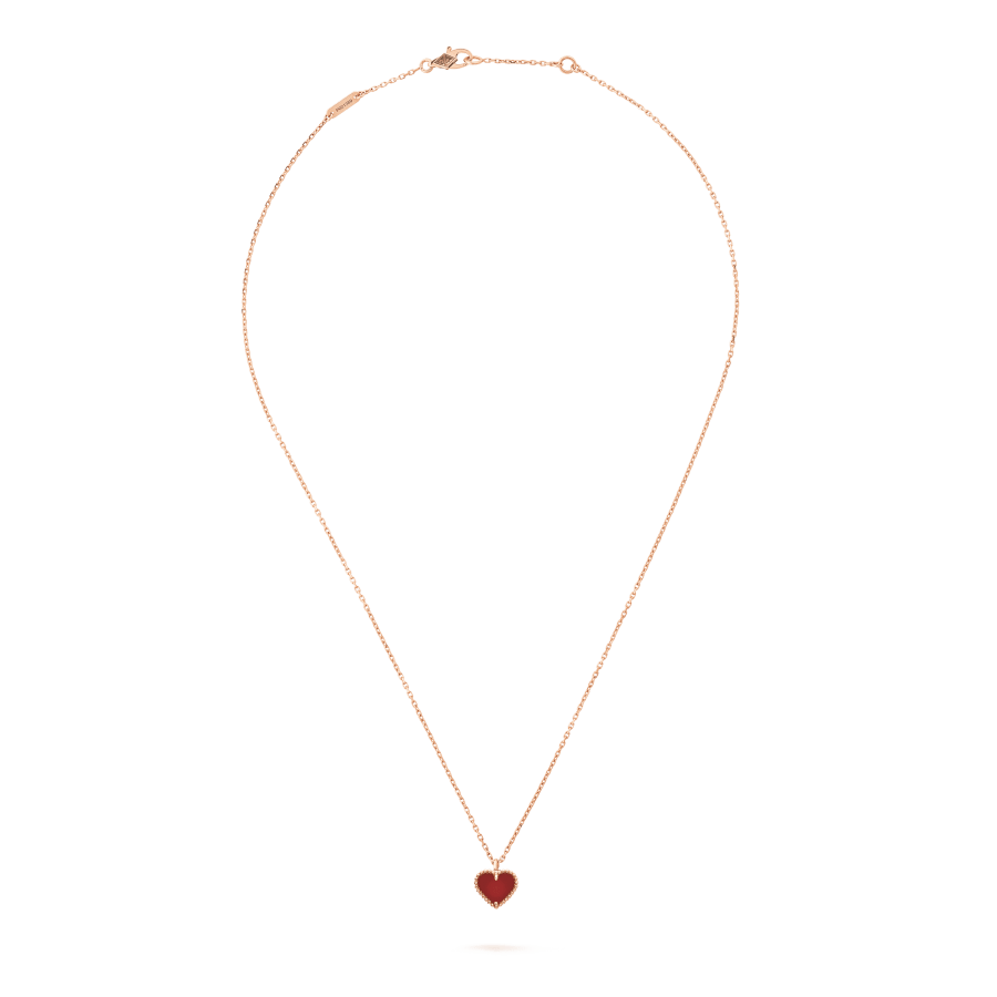 [Joyas Regalia] COLLAR DE CORAZÓN DE CORNALINA DE TRÉBOL DE MOLINO