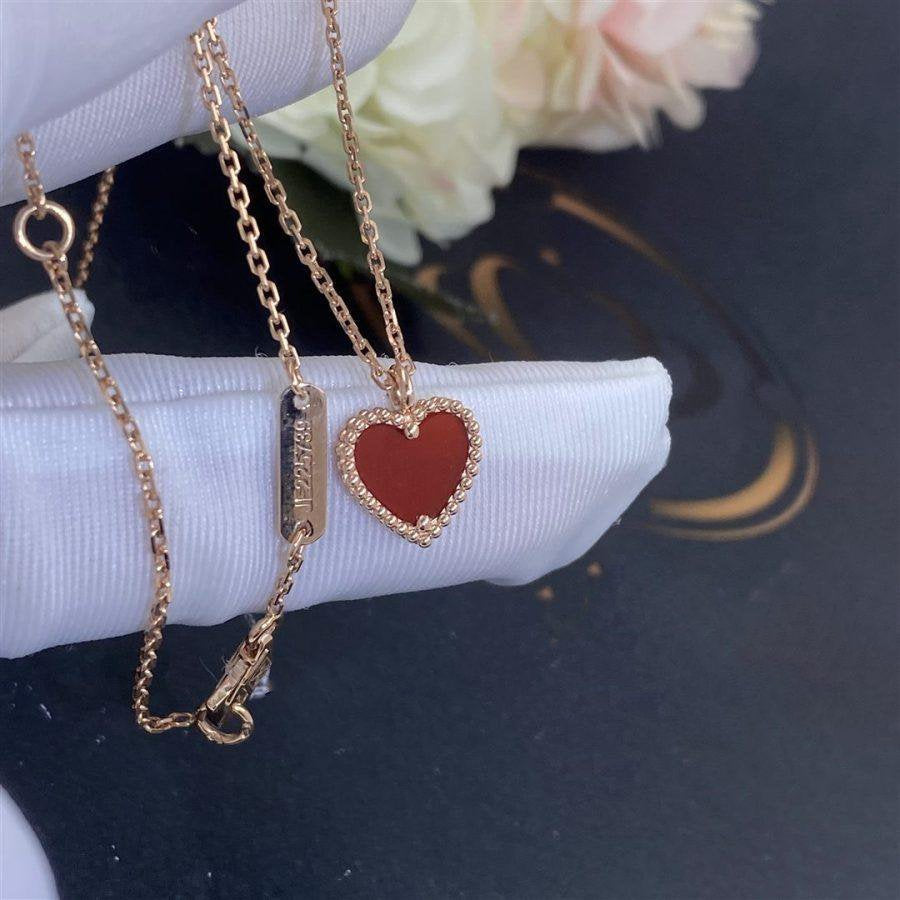 [Joyas Regalia] COLLAR DE CORAZÓN DE CORNALINA DE TRÉBOL DE MOLINO