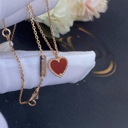 [Joyas Regalia] COLLAR DE CORAZÓN DE CORNALINA DE TRÉBOL DE MOLINO