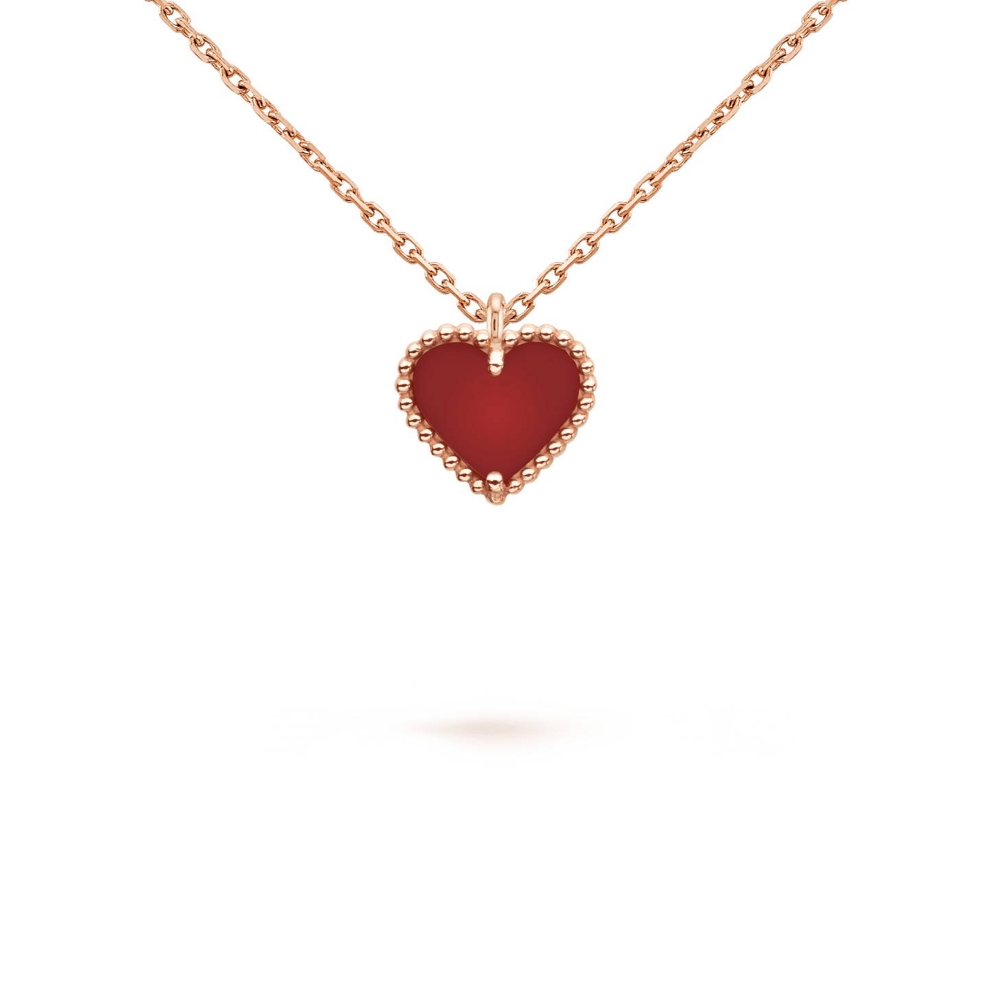 [Joyas Regalia] COLLAR DE CORAZÓN DE CORNALINA DE TRÉBOL DE MOLINO