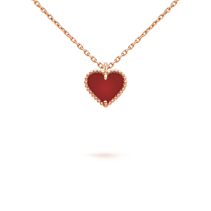 [Joyas Regalia] COLLAR DE CORAZÓN DE CORNALINA DE TRÉBOL DE MOLINO