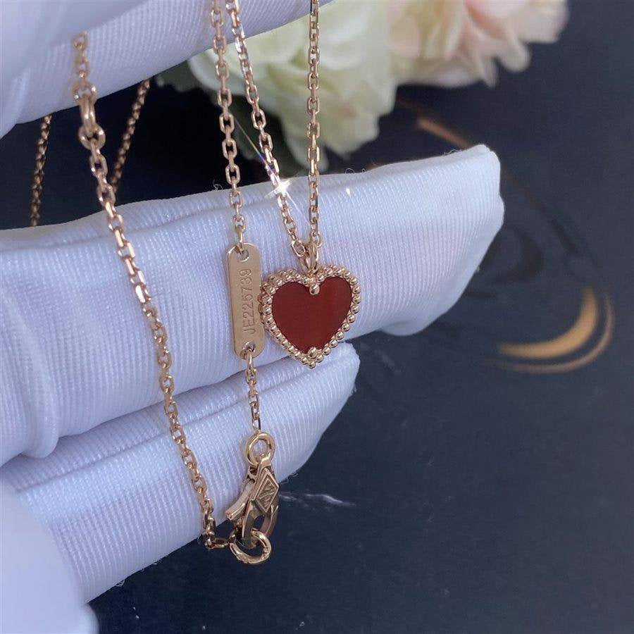 [Joyas Regalia] COLLAR DE CORAZÓN DE CORNALINA DE TRÉBOL DE MOLINO
