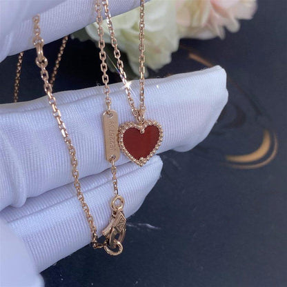 [Joyas Regalia] COLLAR DE CORAZÓN DE CORNALINA DE TRÉBOL DE MOLINO